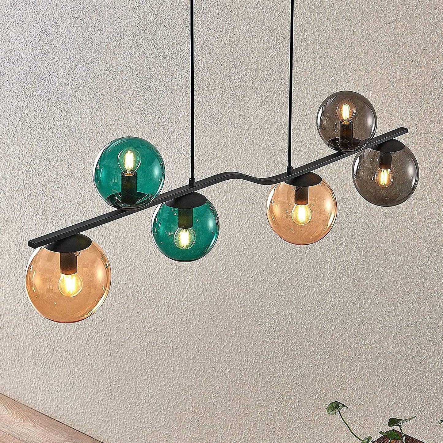 Lindby Avalyn pakabinamas šviestuvas, daugiaspalvis, juodas