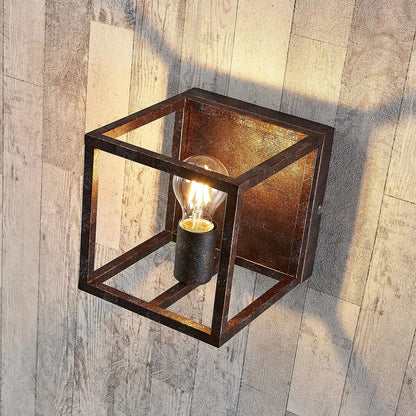 Rūdžių spalvos metalinis sieninis šviestuvas Emin