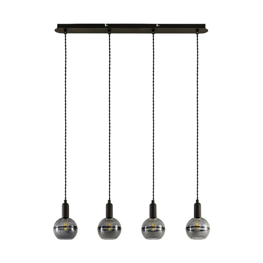 Lucande Ably pakabinamas šviestuvas, rūkyto stiklo, keturių šviesų