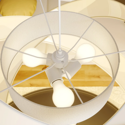 Lindby Simaria medžiaginis pakabinamas šviestuvas, juoda/pilka/balta