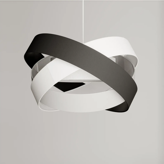 Lindby Simaria medžiaginis pakabinamas šviestuvas, juoda/pilka/balta