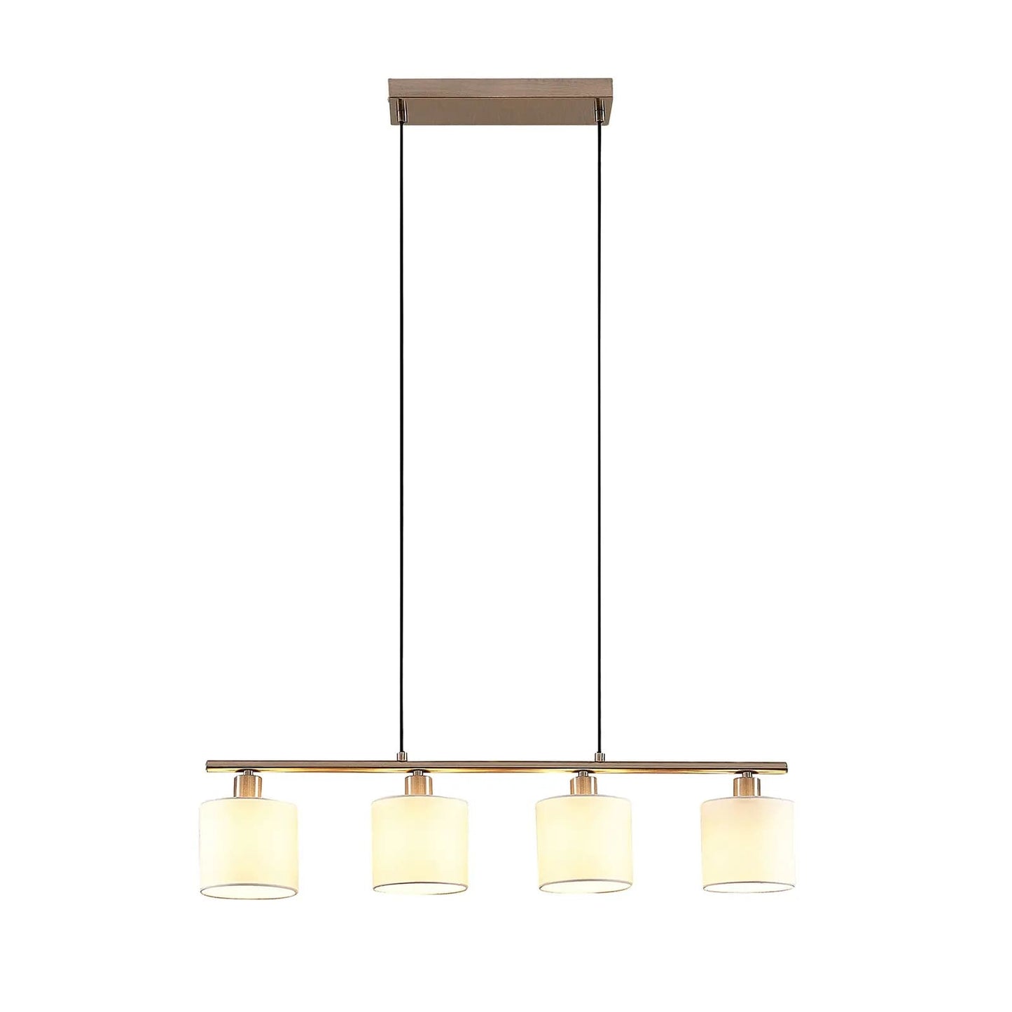 Lindby Stannis pakabinamas šviestuvas su audiniu, 4 šviestuvai