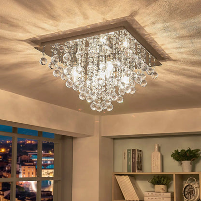 Annica - kvadratinis lubinis šviestuvas su akrilo pakabomis