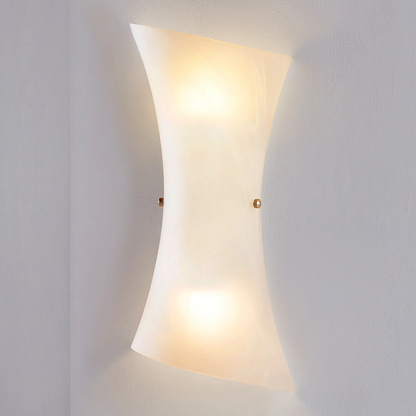 Baltas LED stiklinis sieninis šviestuvas Ebba