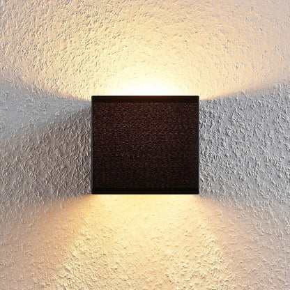 Medžiaginis sieninis šviestuvas Adea su jungikliu, 13 cm, juodas