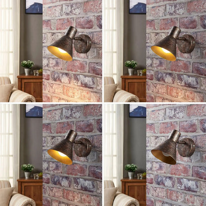 Rūdžių spalvos Zera LED sieninis šviestuvas, aukso spalvos vidus