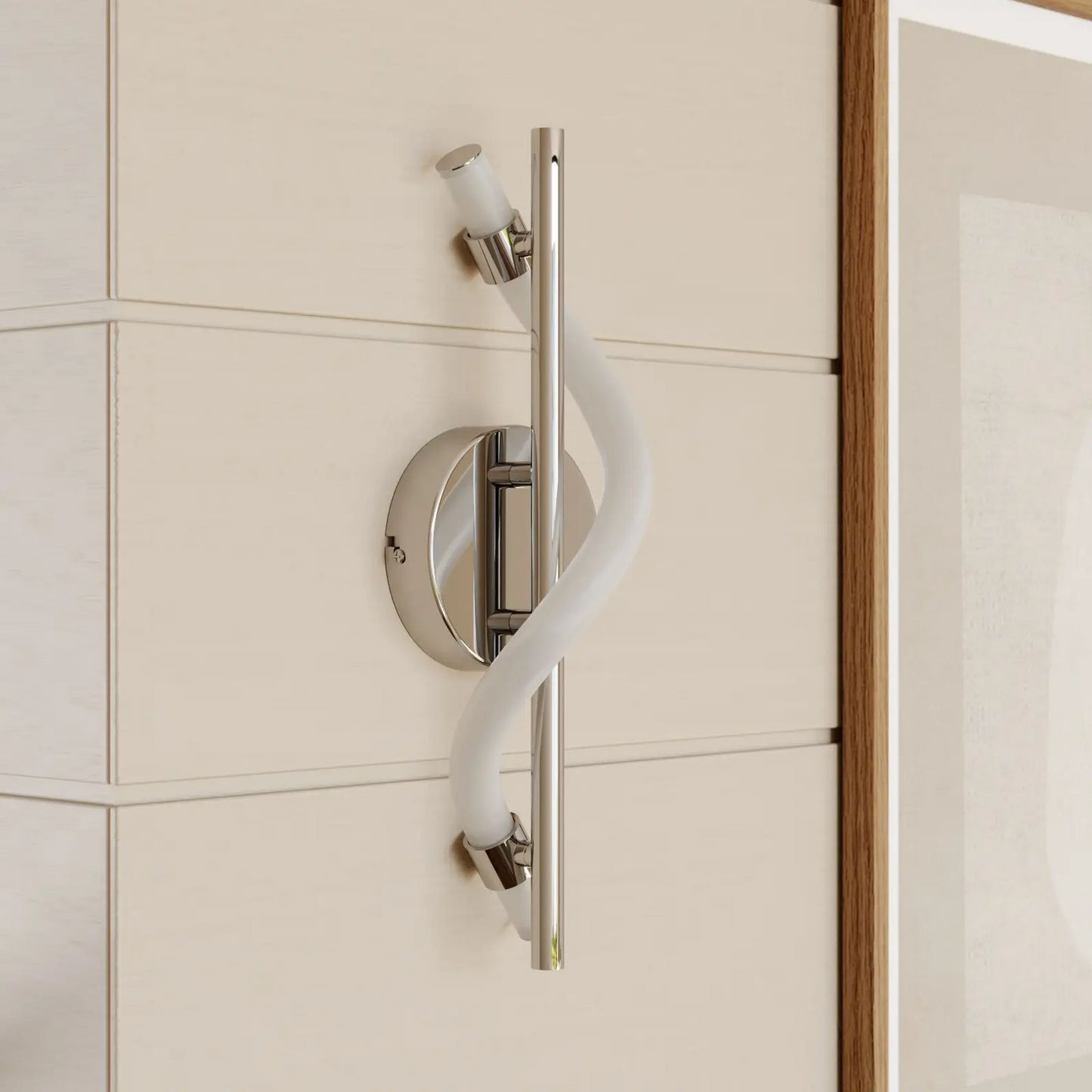 Lucande Curla LED sieninis šviestuvas chromo