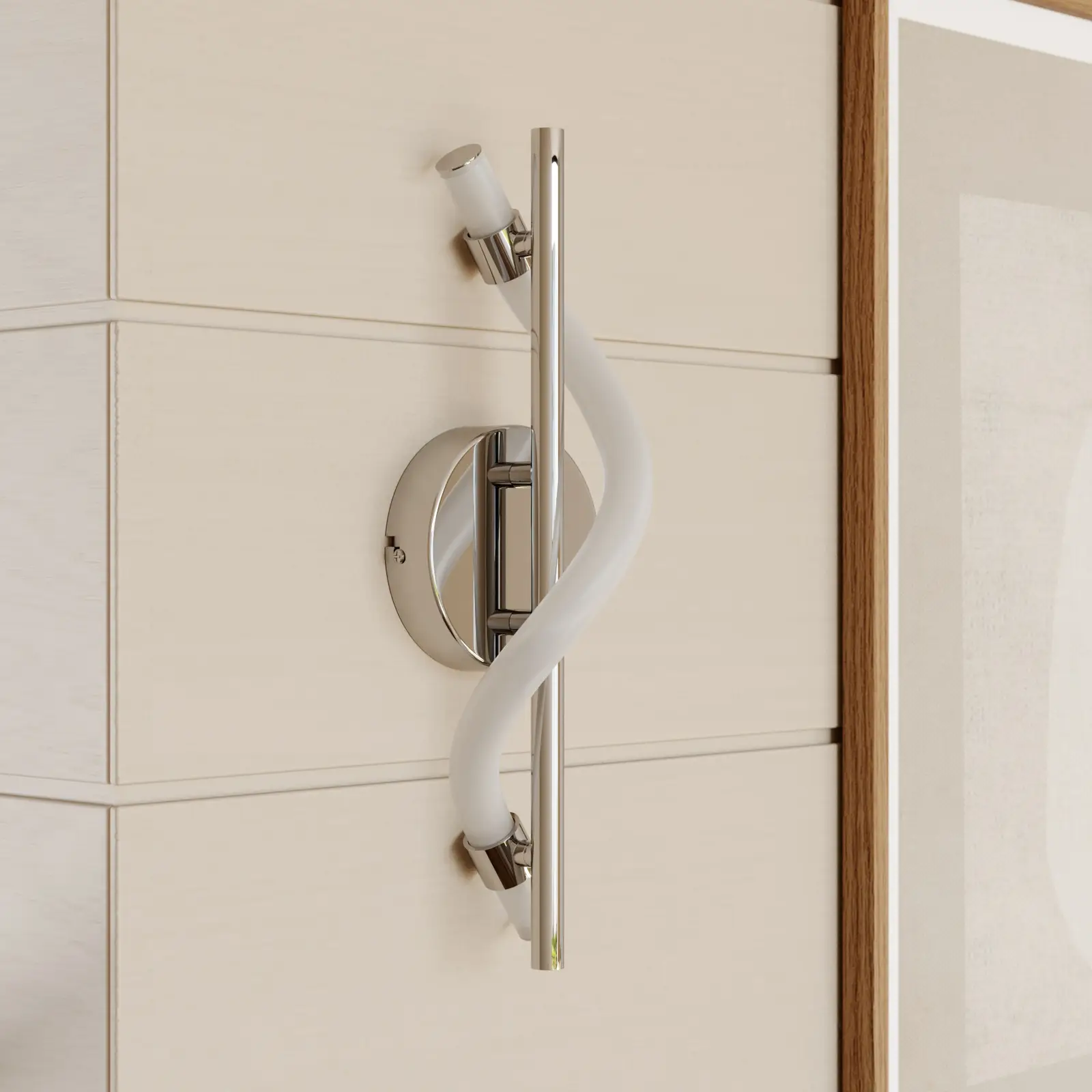 Lucande Curla LED sieninis šviestuvas chromo