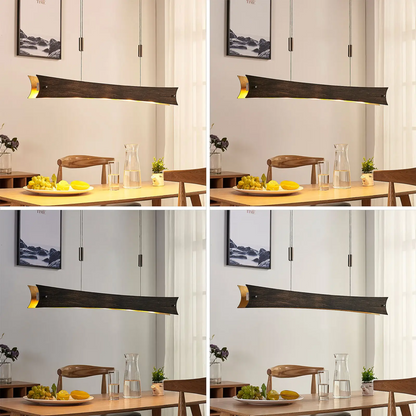 Pritemdomas Ebba LED pakabinamas šviestuvas, juodos ir auksinės spalvos