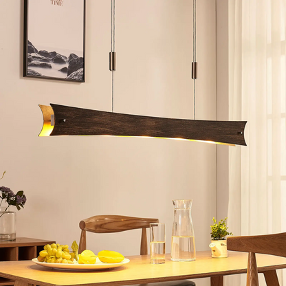 Pritemdomas Ebba LED pakabinamas šviestuvas, juodos ir auksinės spalvos