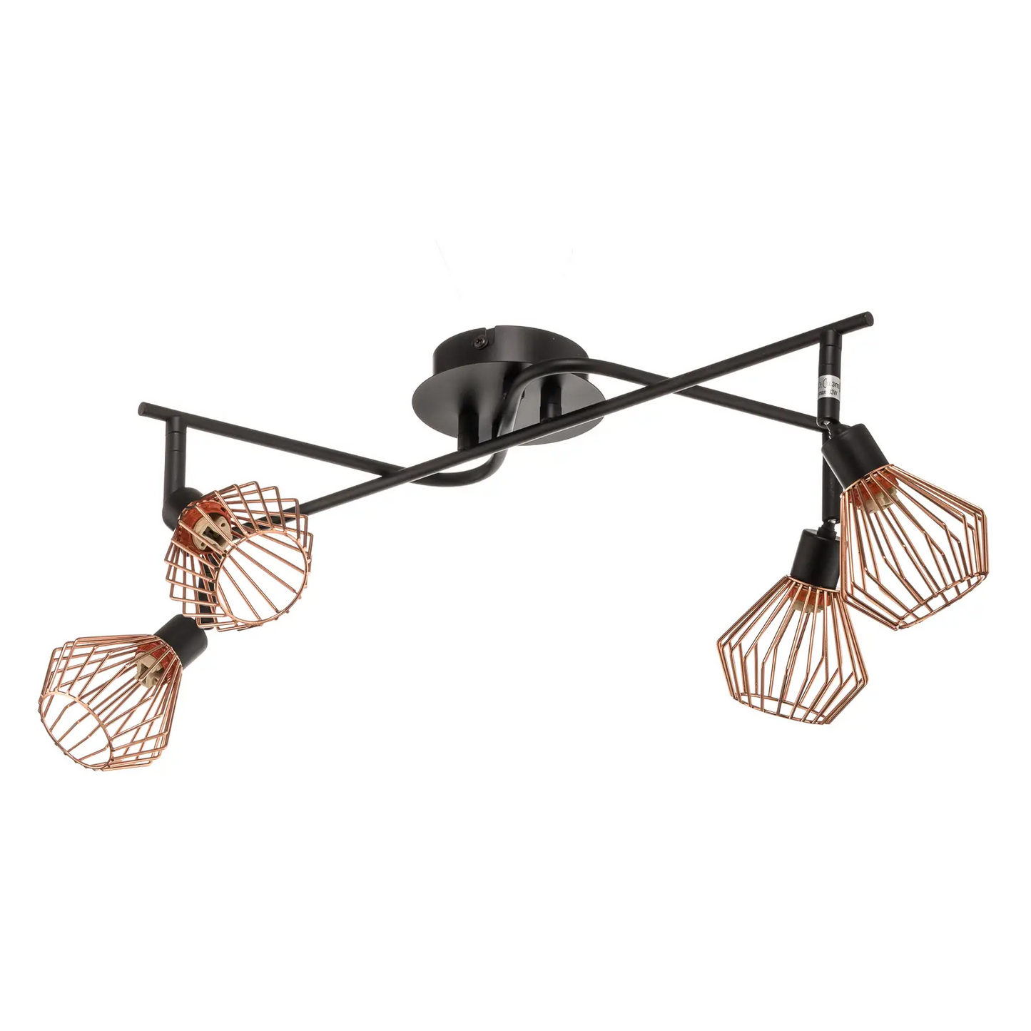 Dalma lubų taškas 4 liepsnų kryžius juodas/varis