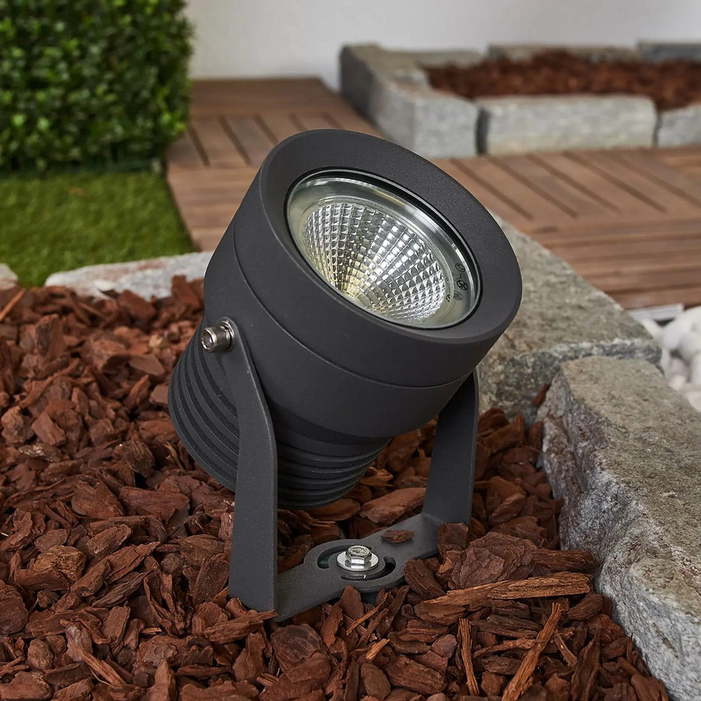 Tamsiai pilkos spalvos LED lauko prožektorius Irina