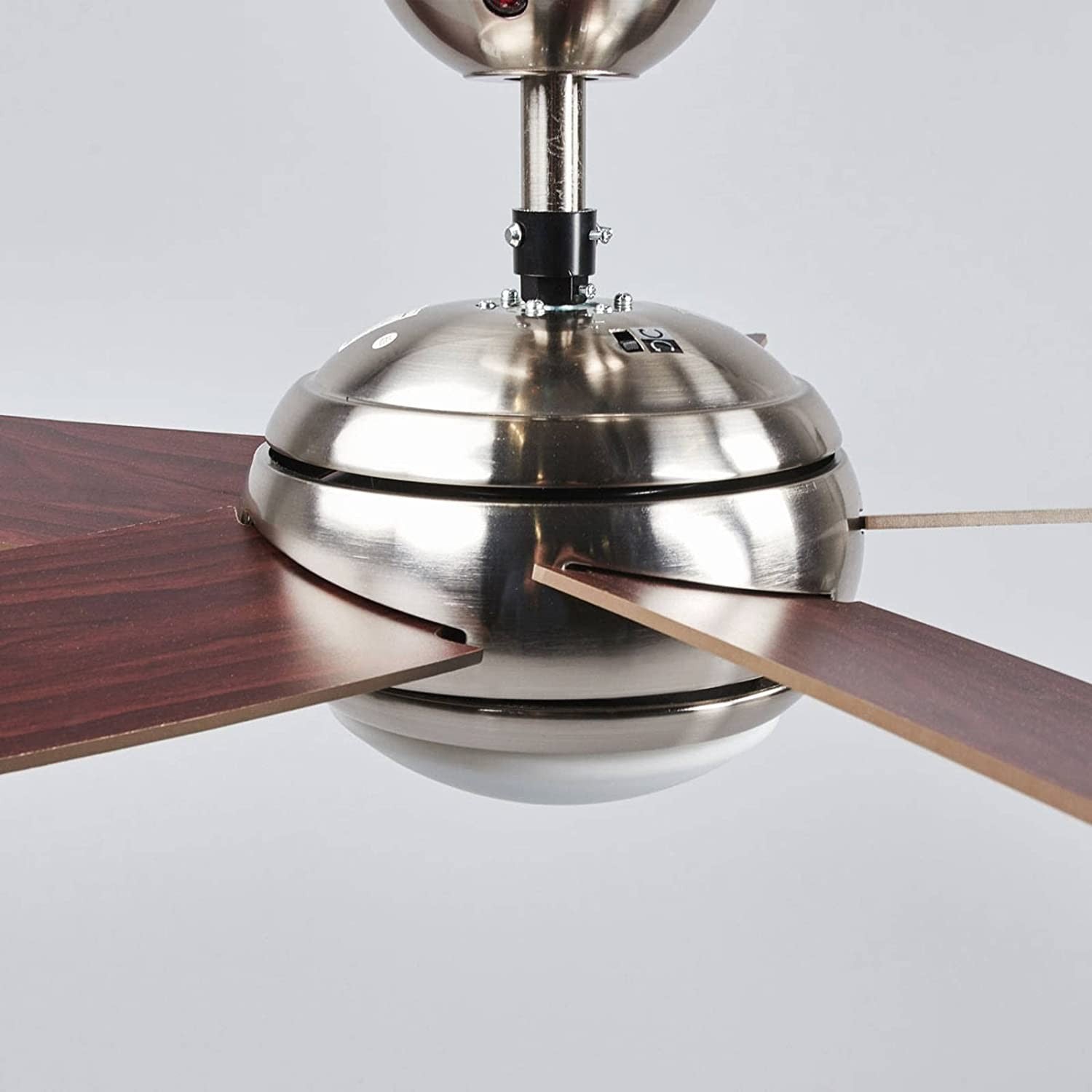 Lindby Anneka LED lubų ventiliatorius, wenge spalvos