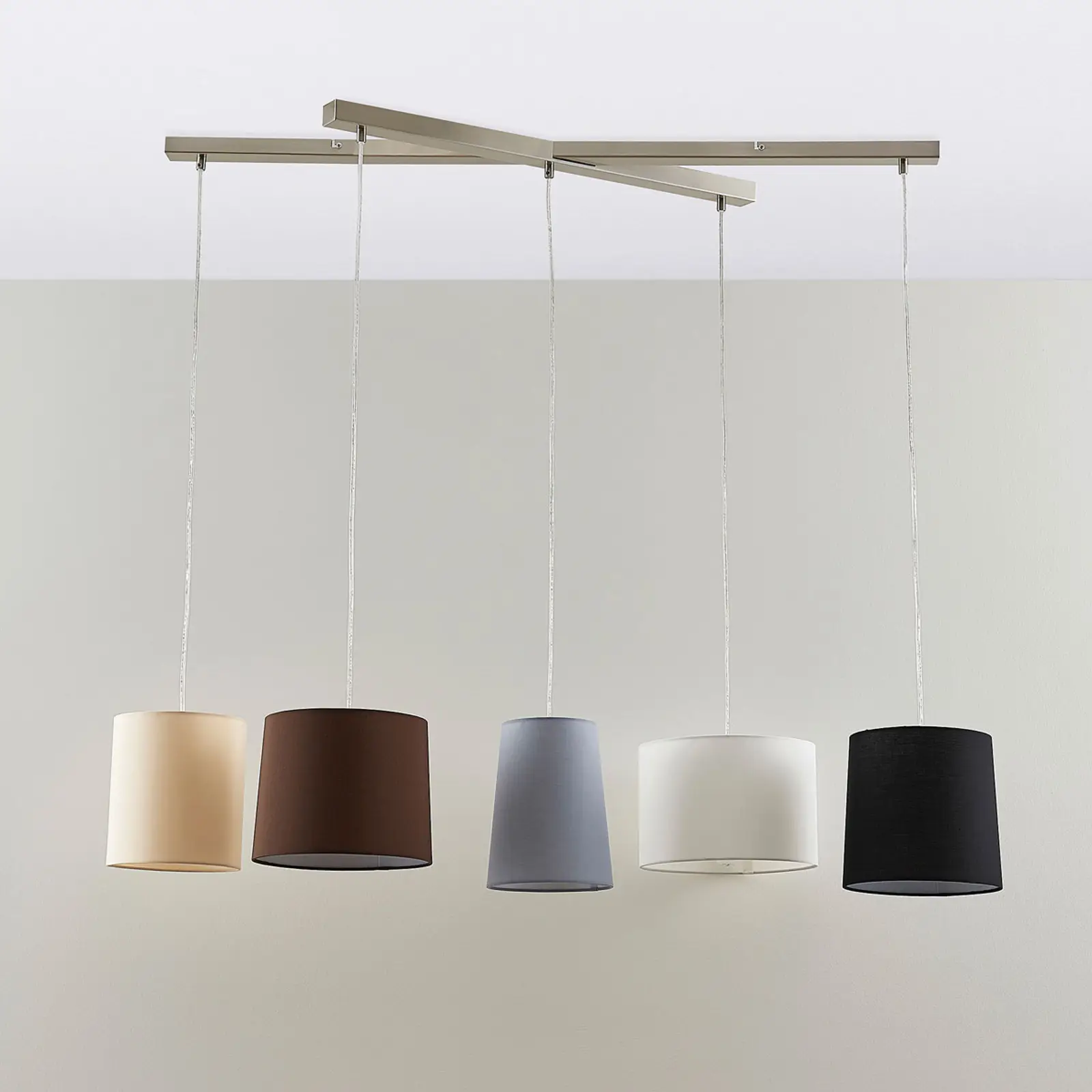 Tekstilinis pakabinamas šviestuvas Hermina, 5 šviestuvai