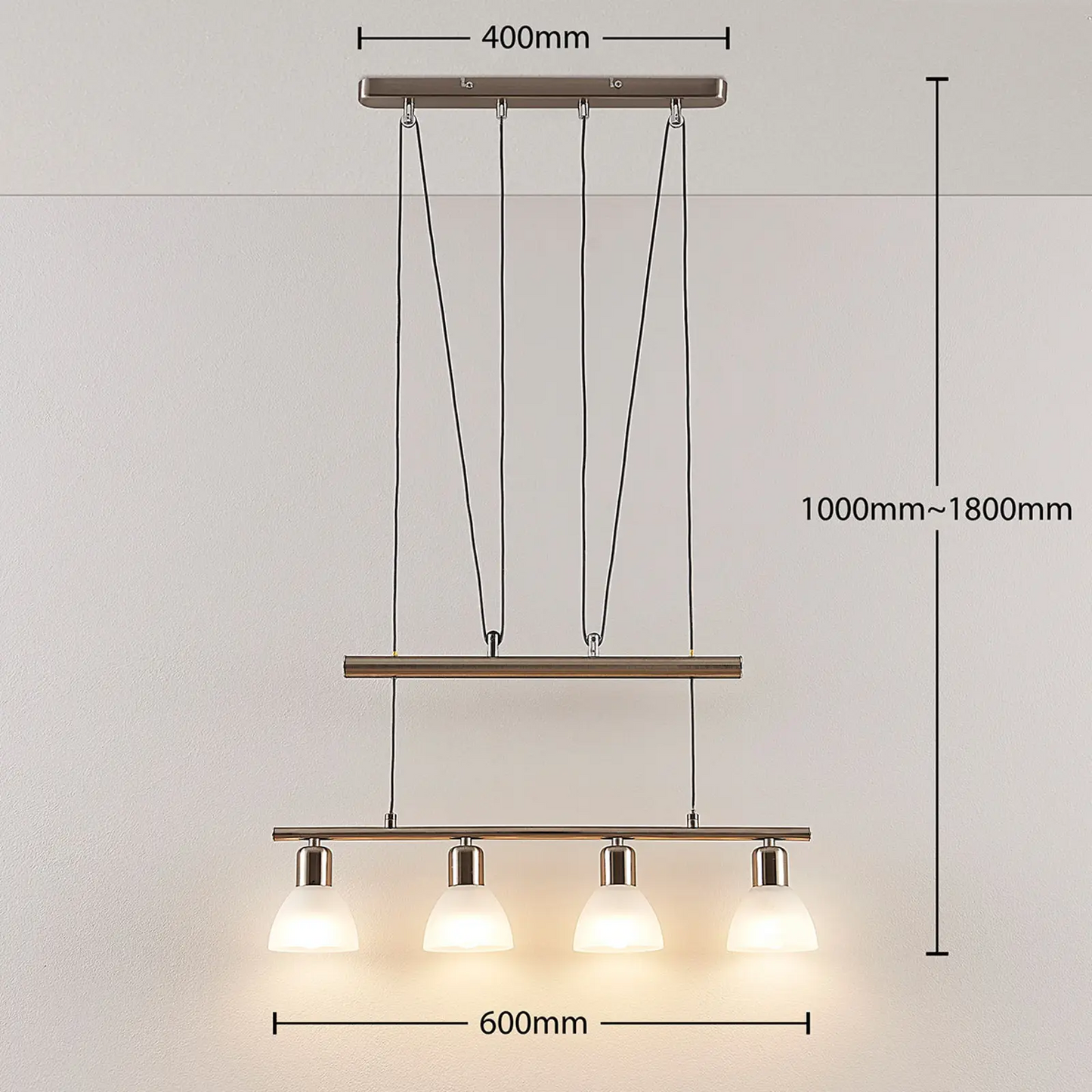 Reguliuojamo aukščio LED baras pakabinamas šviestuvas Gwendolin