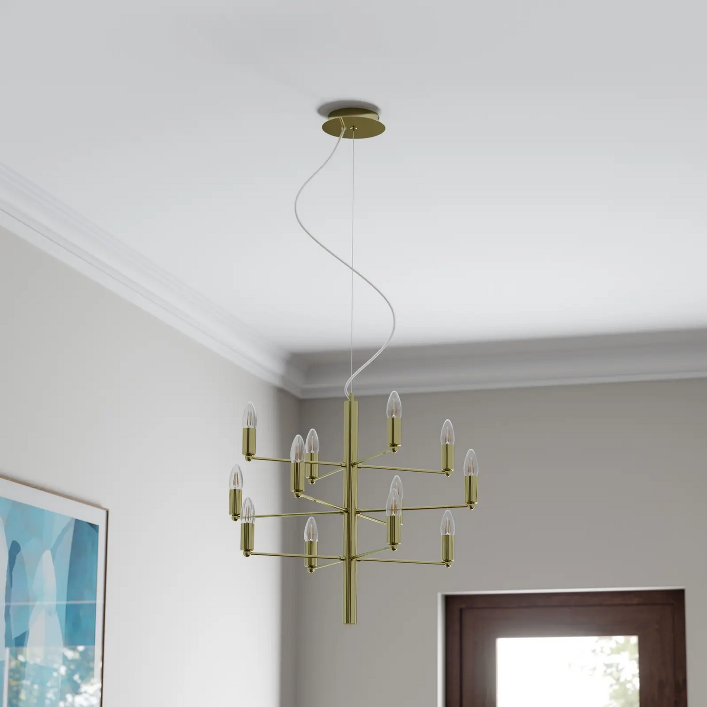 Tadina sietynas, dvylika lempučių, žalvaris