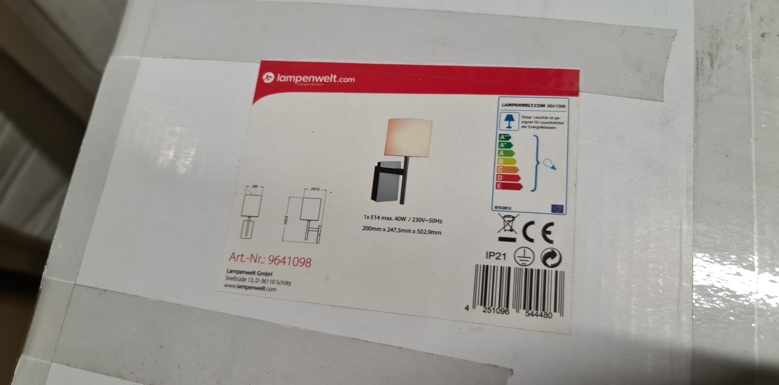 Tekstilinis sieninis šviestuvas Judit su baltu atspalviu