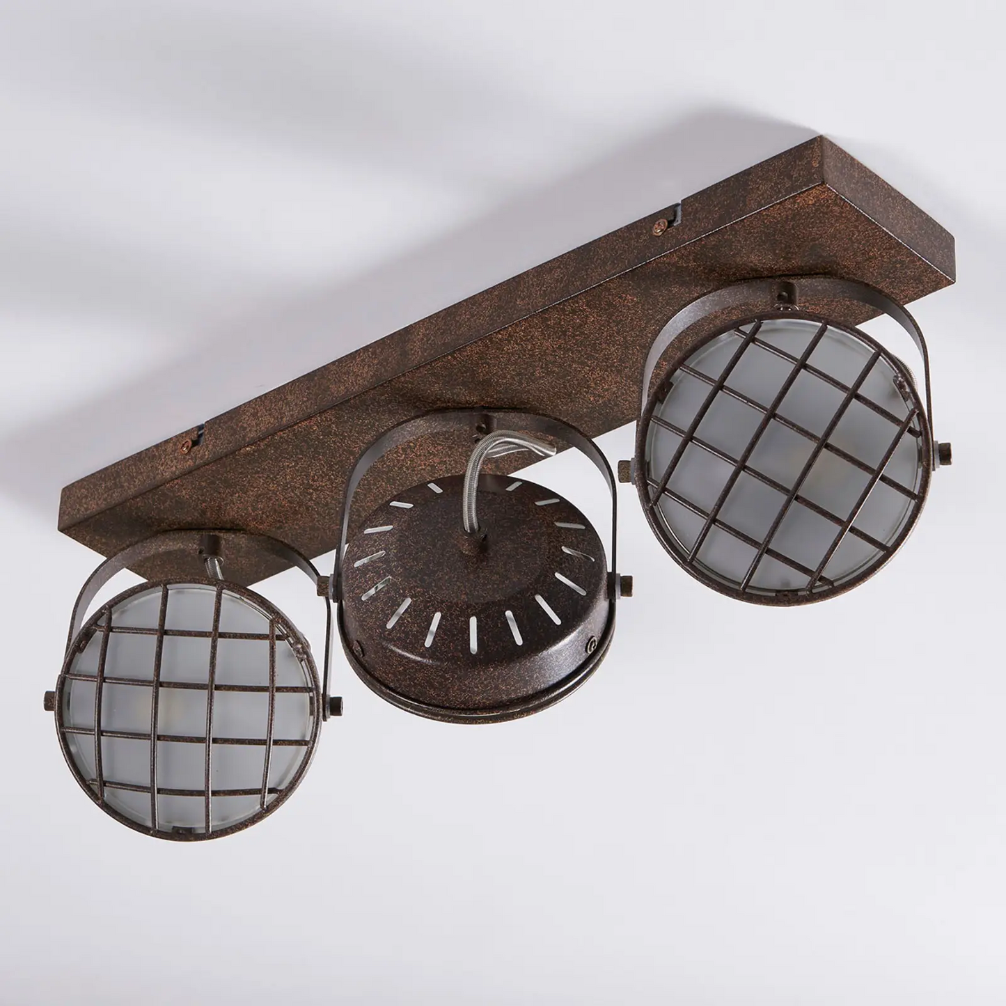 Trijų lempučių Tamin LED lubinis šviestuvas, ruda ruda