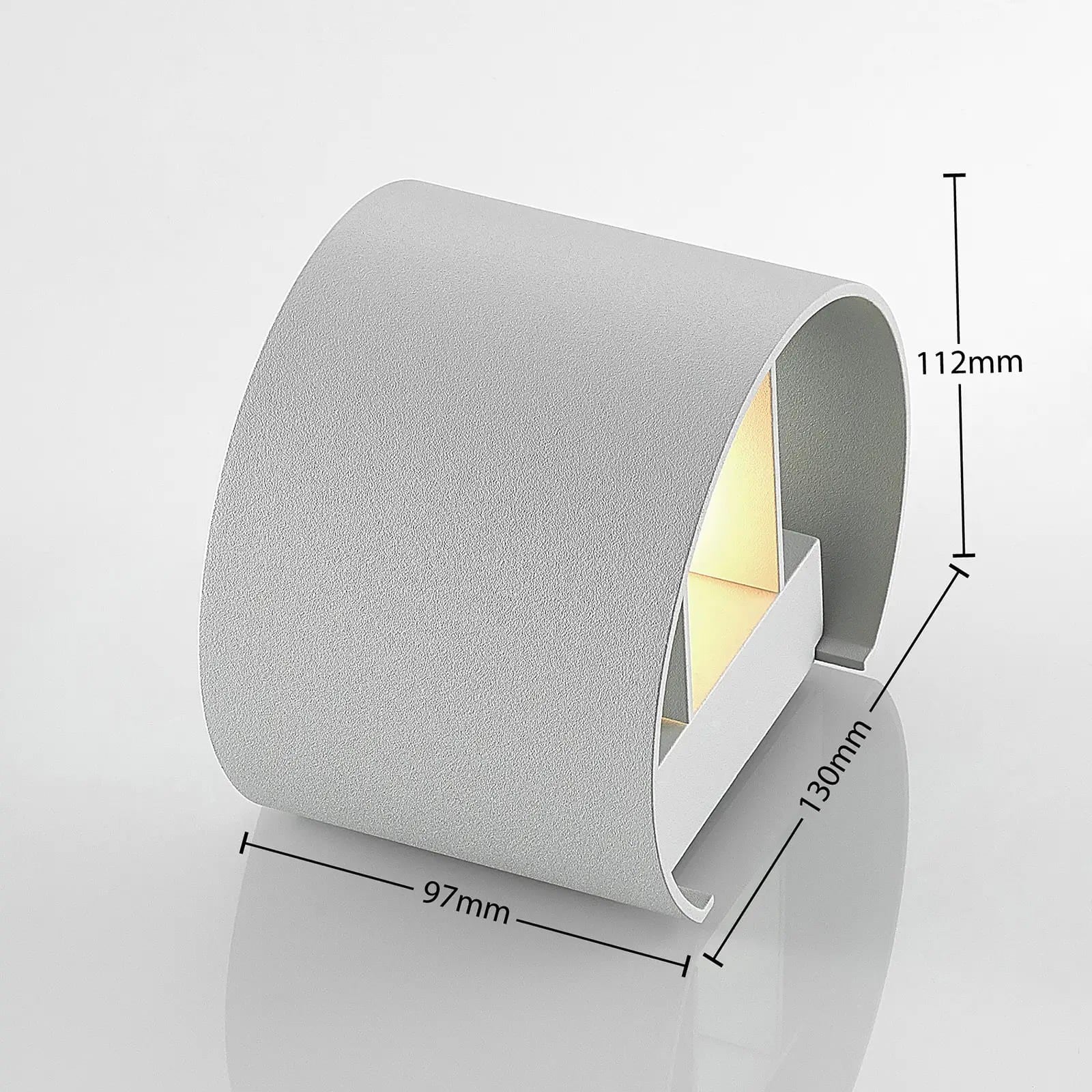 Baltas sieninis šviestuvas Zuzana, apvalus