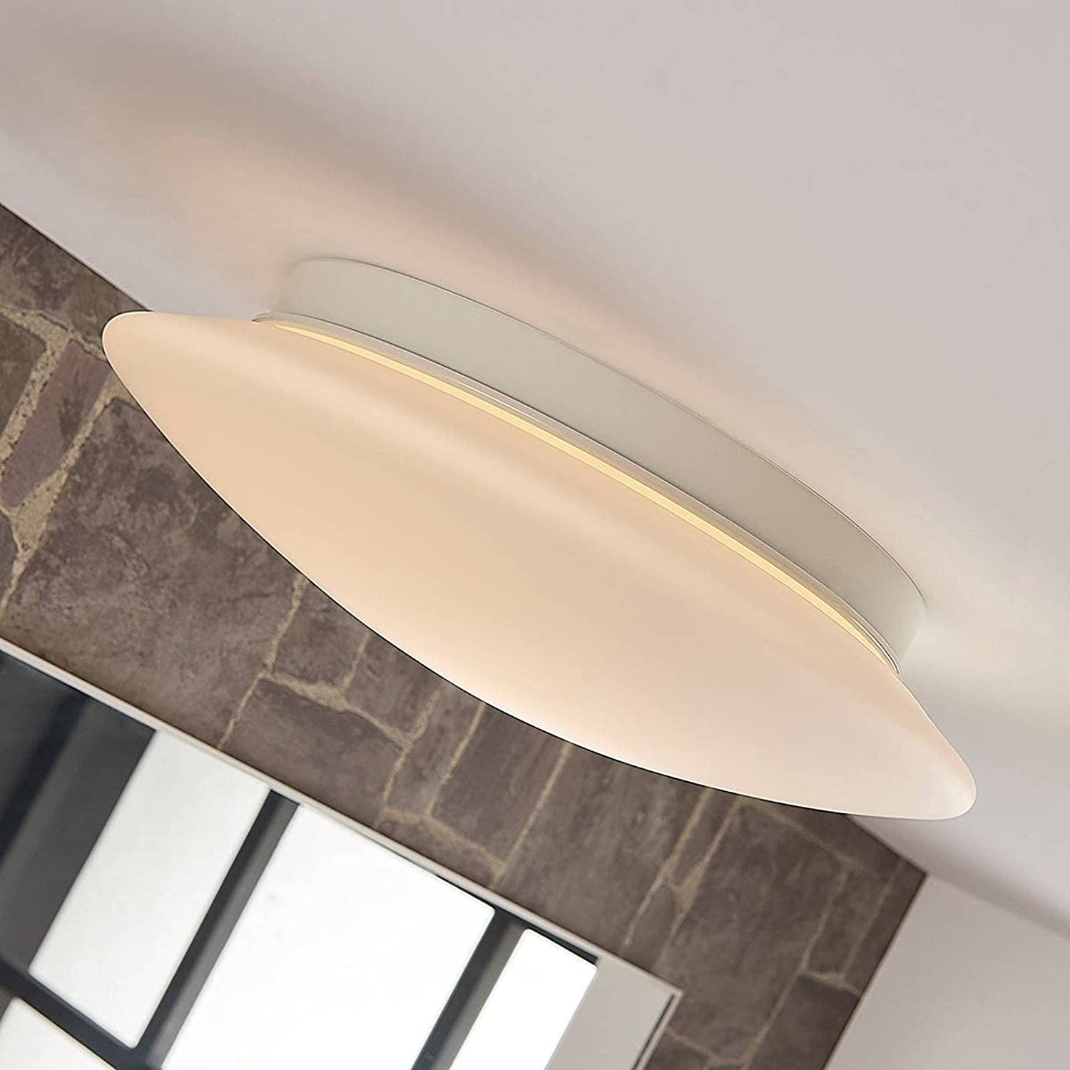 Toan - baltas, reguliuojamas LED stiklo lubinis šviestuvas, IP44