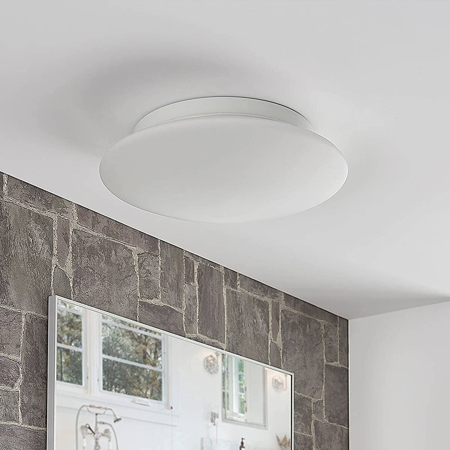 Toan - baltas, reguliuojamas LED stiklo lubinis šviestuvas, IP44