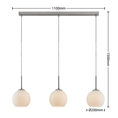 Lindby Sofian pakabinamas šviestuvas, trijų lempučių, baltas