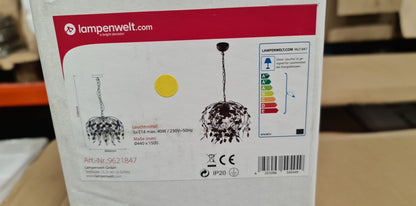 Amendera pakabinamas šviestuvas su lapų apdaila, Ø 44 cm