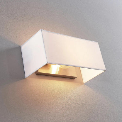 Medžiaginis sieninis šviestuvas Adea, 30 cm, kvadratinis, baltas