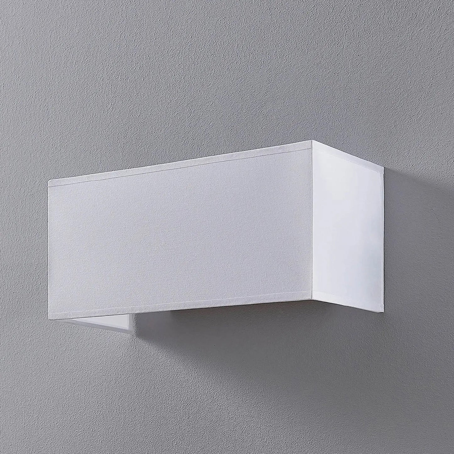 Medžiaginis sieninis šviestuvas Adea, 30 cm, kvadratinis, baltas