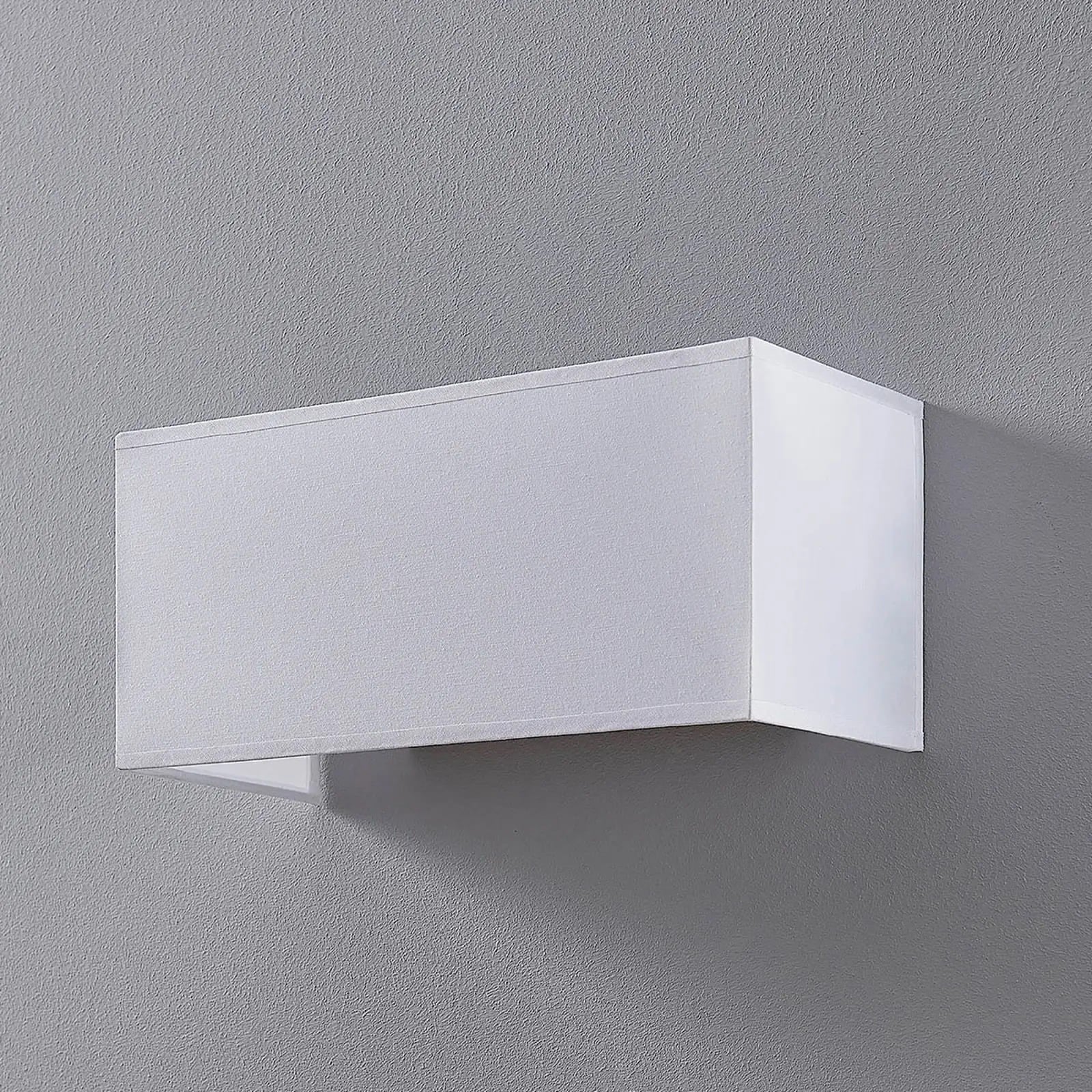 Medžiaginis sieninis šviestuvas Adea, 30 cm, kvadratinis, baltas