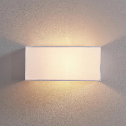 Medžiaginis sieninis šviestuvas Adea, 30 cm, kvadratinis, baltas