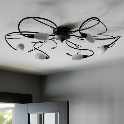 Žaismingas lubinis šviestuvas Claudi, antikvarinis ruda