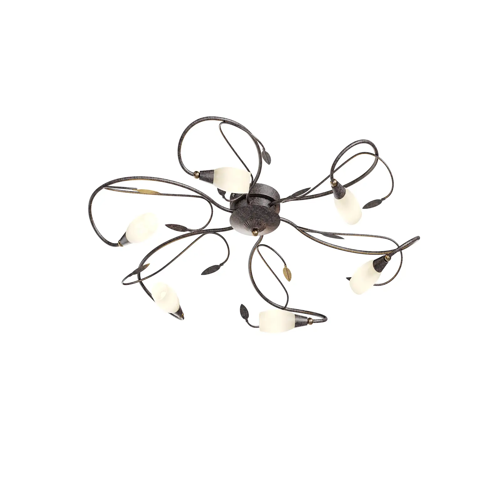 Žaismingas lubinis šviestuvas Claudi, antikvarinis ruda