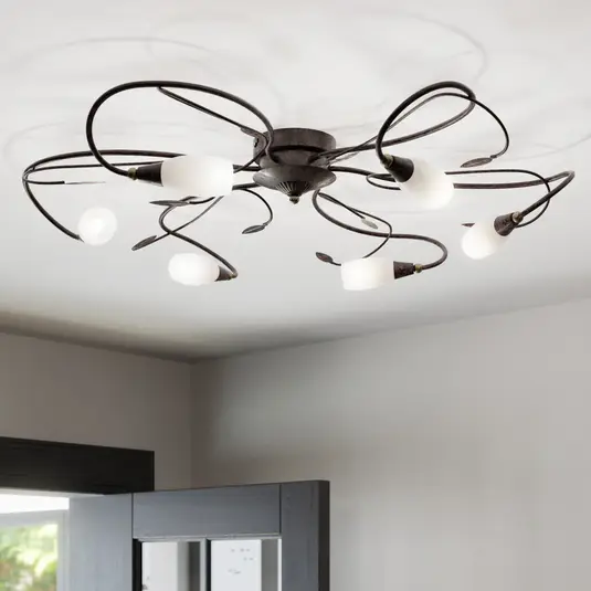 Žaismingas lubinis šviestuvas Claudi, antikvarinis ruda