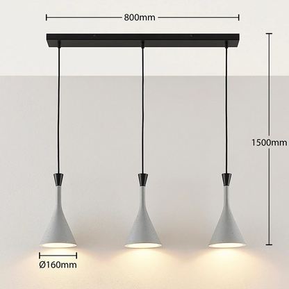 Flynn pakabinamas šviestuvas valgomajam, pilkas, 3 šviesos šaltinių