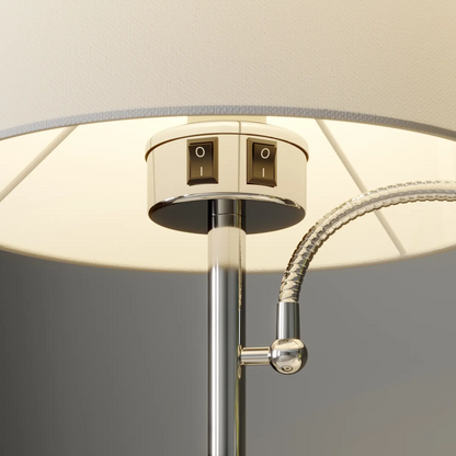 Medžiaginis stalinis šviestuvas Benjiro su LED skaitymo lempa