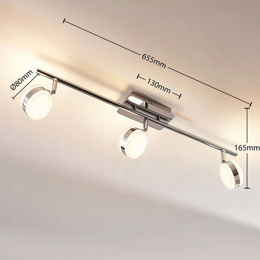 3 lempučių Ksenija LED lubinis šviestuvas, reguliuojamas