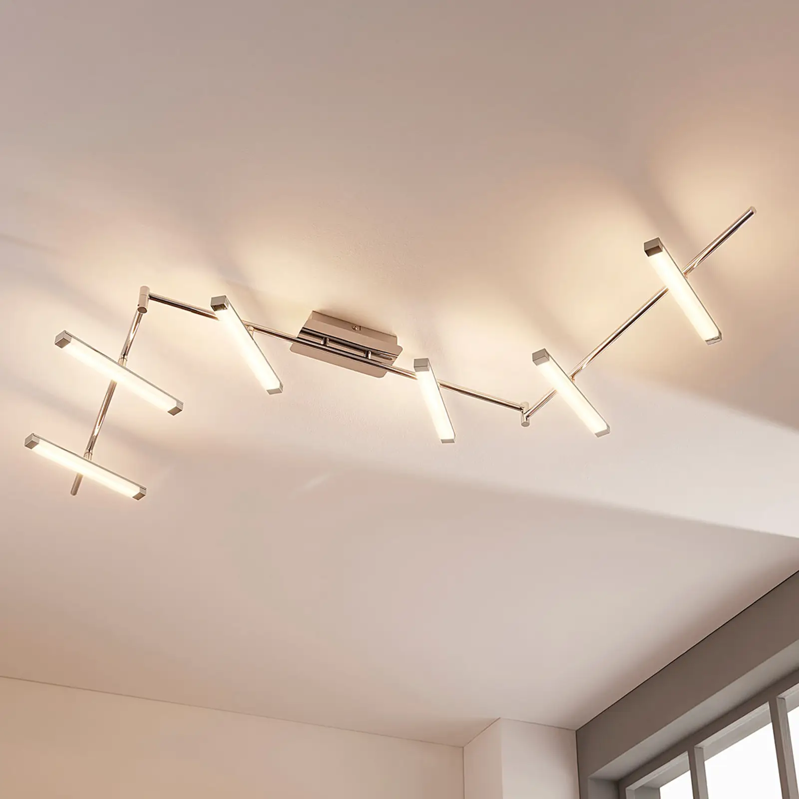 6 lempučių Pilou LED lubinis šviestuvas, reguliuojamas