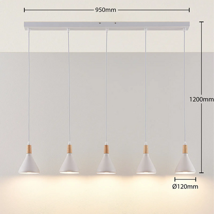 LED pakabinamas šviestuvas Arina baltos spalvos, 5 lemputės