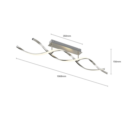 Spiralės formos Kati LED lubinis šviestuvas, reguliuojamas