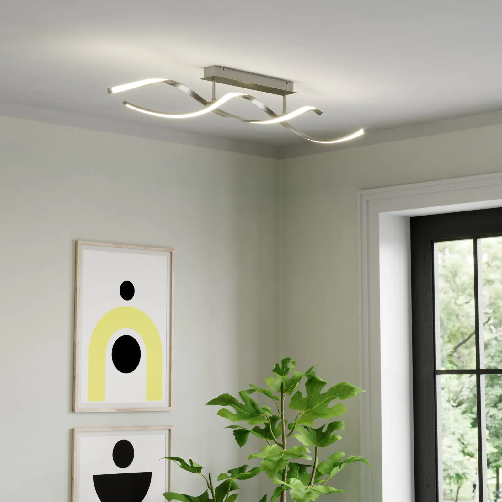 Spiralės formos Kati LED lubinis šviestuvas, reguliuojamas