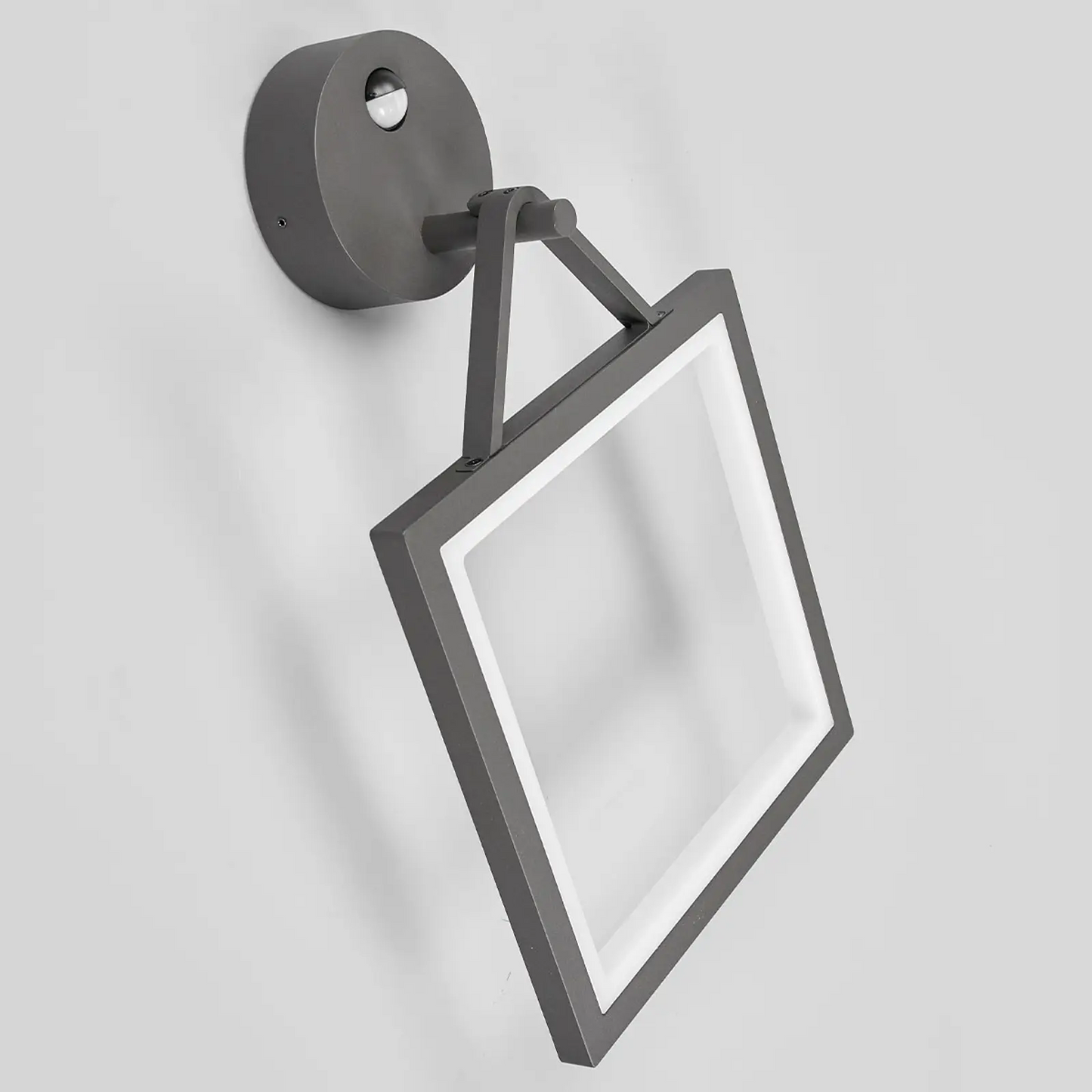 Mirco LED lauko sieninis šviestuvas su judesio detektoriumi, kvadratinis