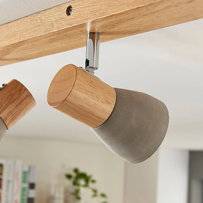 LED prožektorius Filiz pagamintas iš medžio ir betono, 3 lempučių, ilgas