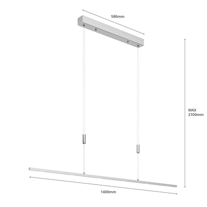 Arnik LED pakabinamas valgomojo šviestuvas, reguliuojamas, 140 cm