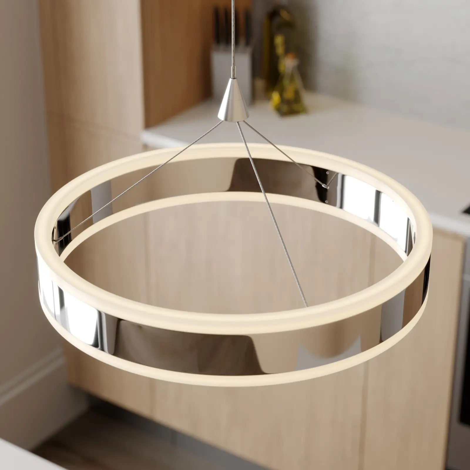 Lyani LED pakabinamas šviestuvas, 2 žiedai vienas šalia kito