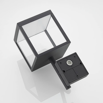Cube LED lauko sieninis šviestuvas su stiklo gaubtu, grafitas