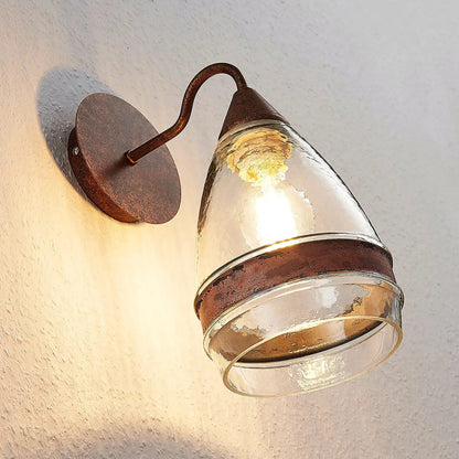 Millina stiklo sieninis šviestuvas, rūdžių rudas