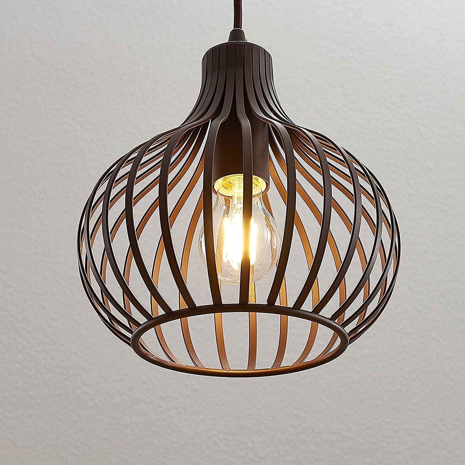 Lindby Frances pakabinamas šviestuvas, rudas, 1 lemputė, Ø 23 cm