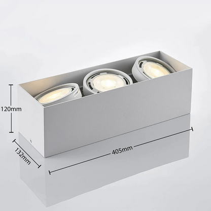 Rosalie LED apatinis apšvietimas, reguliuojamas, kvadratinis, 3 lempučių. Baltas