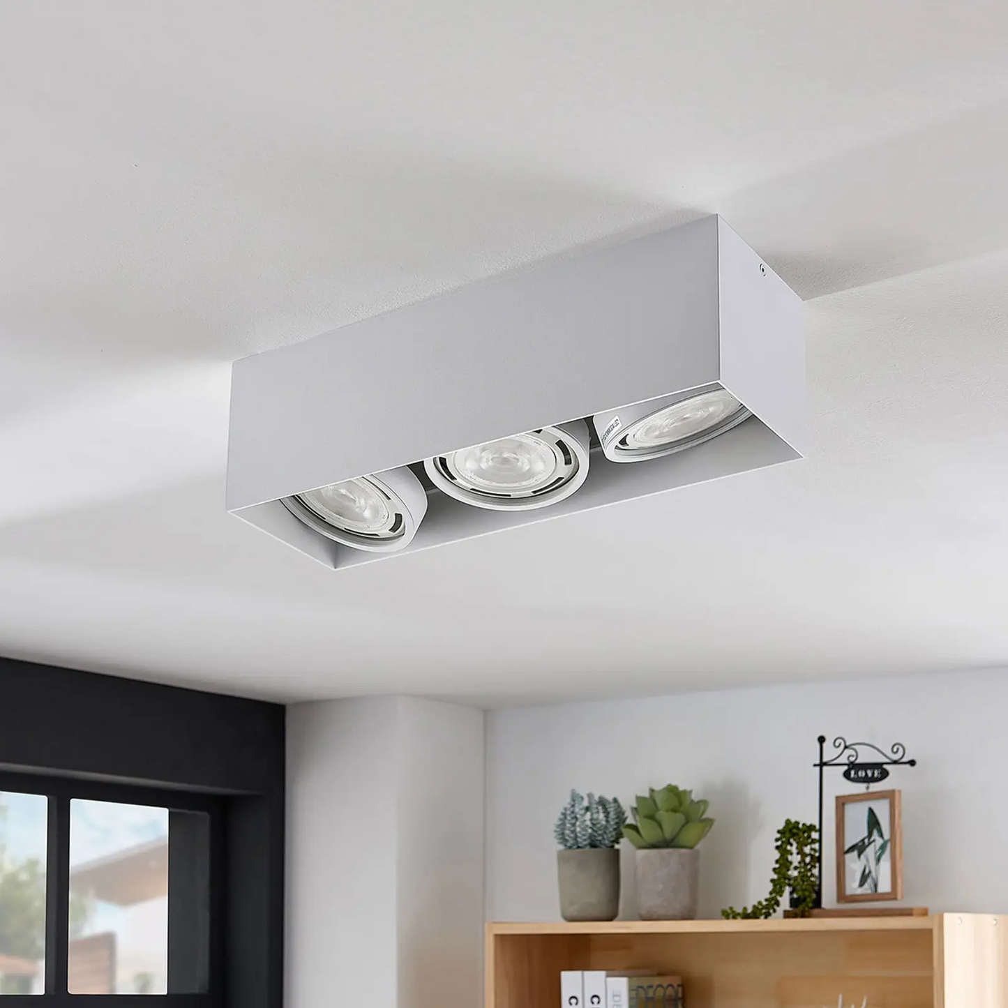 Rosalie LED apatinis apšvietimas, reguliuojamas, kvadratinis, 3 lempučių. Baltas